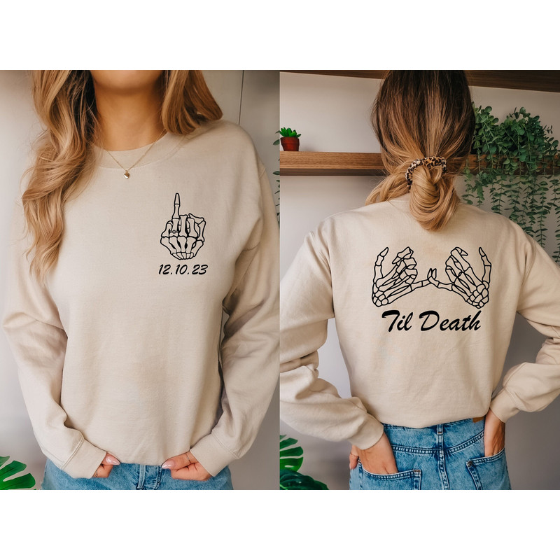 Til' Death Bride Shirt, Engaged Gothic Sweater, Engagement Gift, Halloween Wedding, Bridal Party Gifts, Bachelorette Party Shirt, Bride Gift.jpg