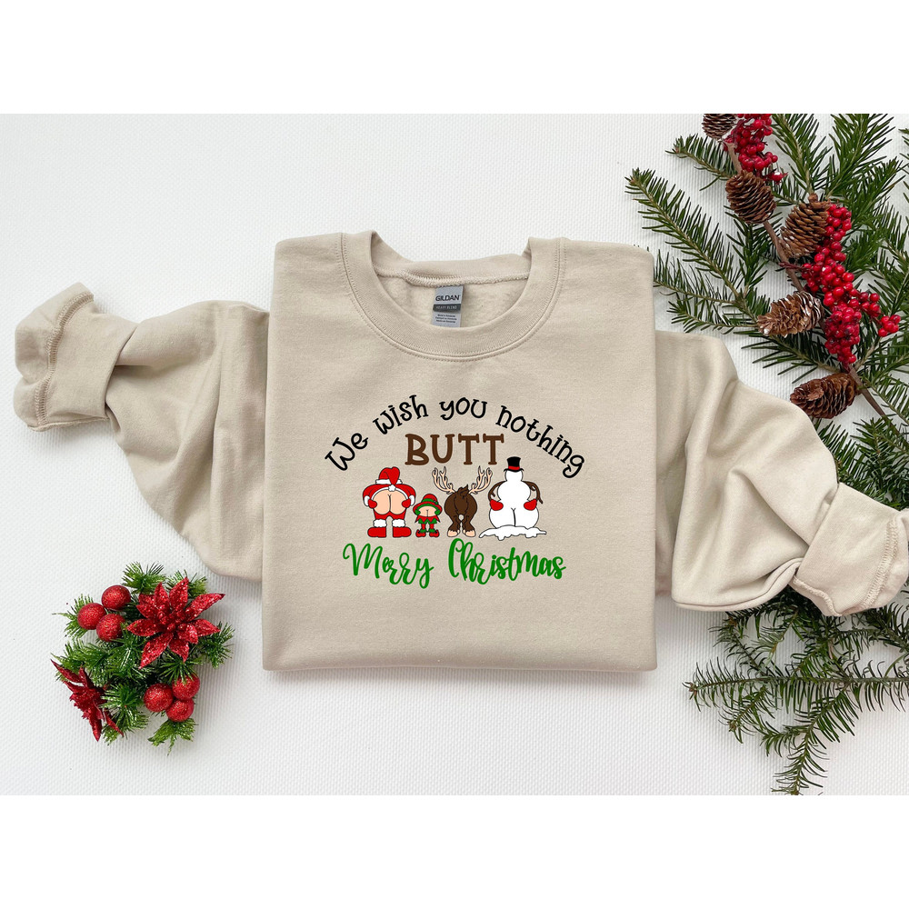 We Wish You Nothing Butt Merry Christmas Shirt, Merry Chismyass Dirty Santa Tee, Naughty Saying Santa Sweatshirt, Funny Xmas Santa Claus Tee.jpg