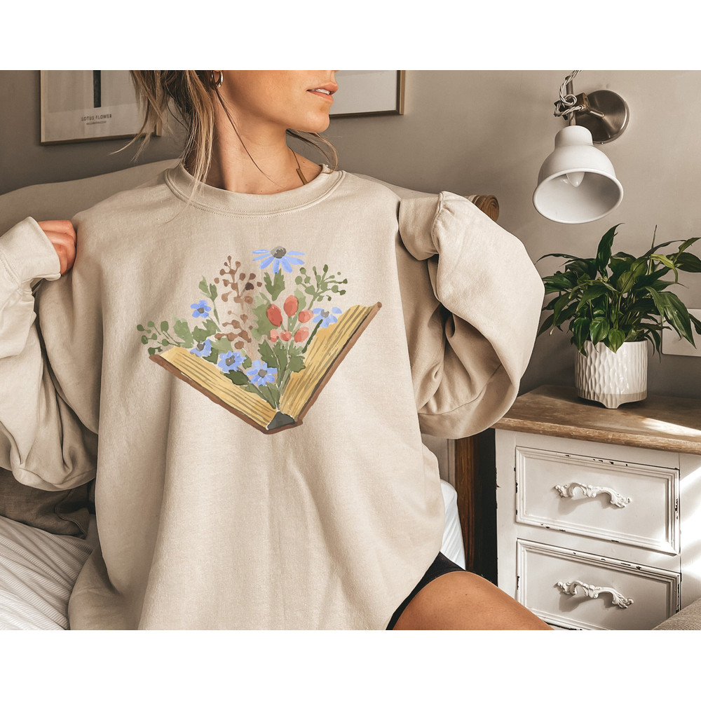 Wildflowers Book Sweatshirt, Book Lovers T-shirt, Gift For Bookworms, Book Sellers Gift Gift For Teachers Readers' sweater, Christmas Gifts.jpg