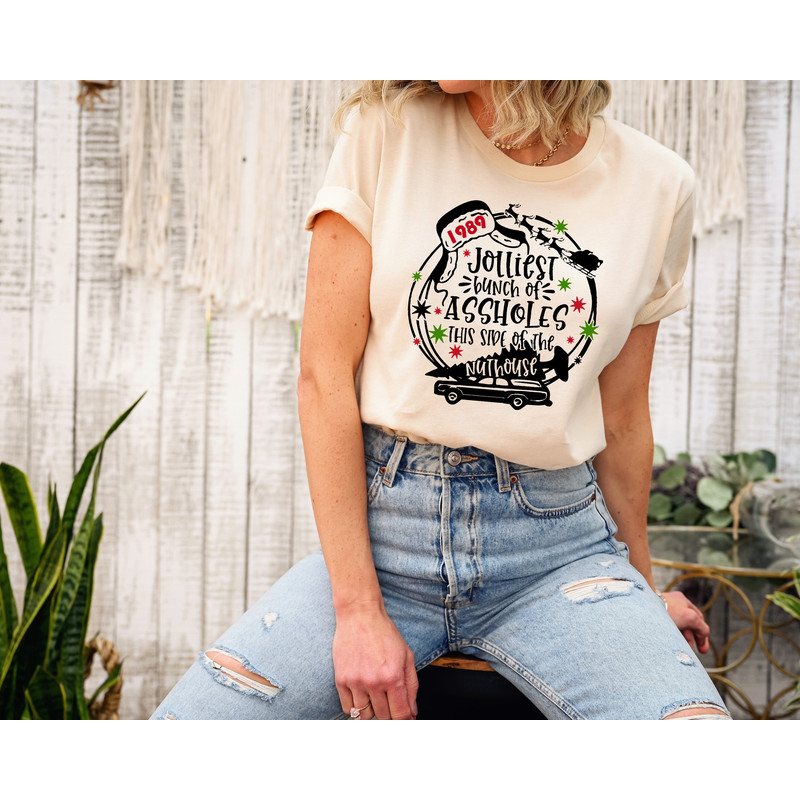 Jolliest Bunch of Assholes Tshirt This Side of The Nuthouse Sweatshirt, Christmas Sweatshirt, Funny Christmas, Rude Tshirts, Christmas 2022.jpg