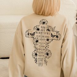 aesthetic christian sweatshirt, women's religious hoodie, bible verse hoodie, positive shirt, faith tshirt, cute christi