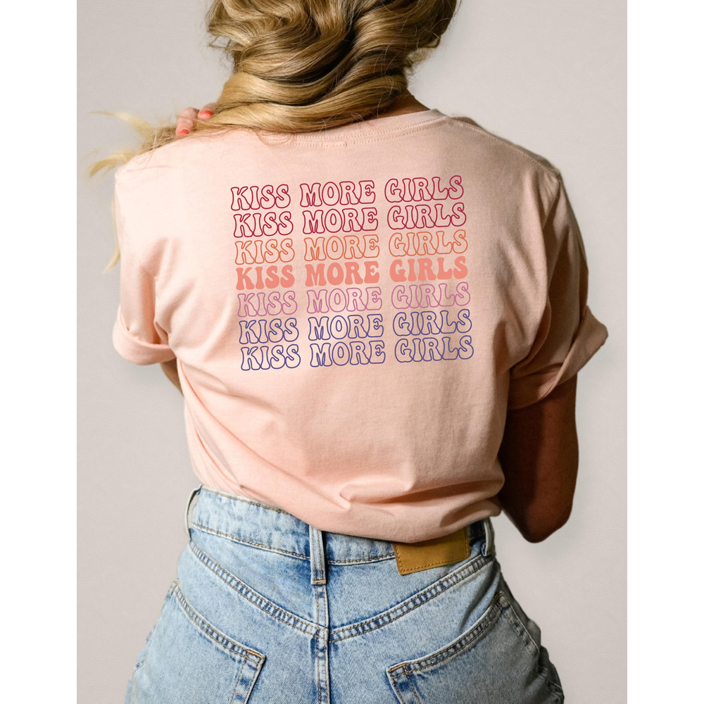 Aesthetic Lesbian Shirt, LGBTQ Shirt, Women's Pride Month Shirt, Lesbian Pride Shirt, Kiss More Girls T-shirt, LGBTQ Ally Gifts.jpg