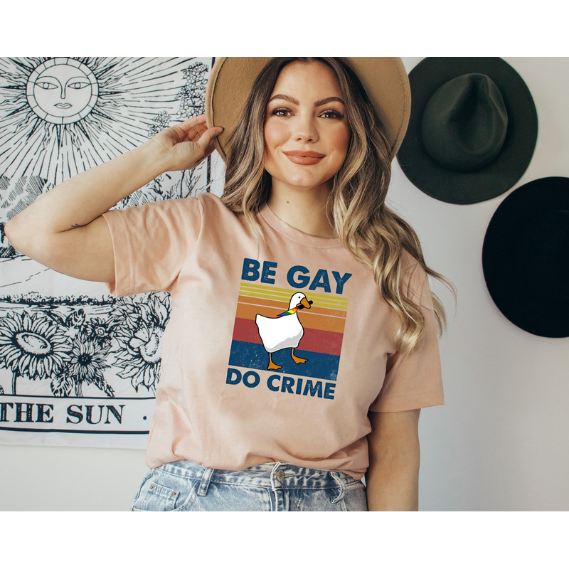 Be Gay Do Crime T-shirt, Be Gay Shirt, Funny Duck Goose Shirt, LGBT Sweatshirt, Gay Pride , Lesbian shirt, Pride Shirt, LGBT Gift Tee.jpg
