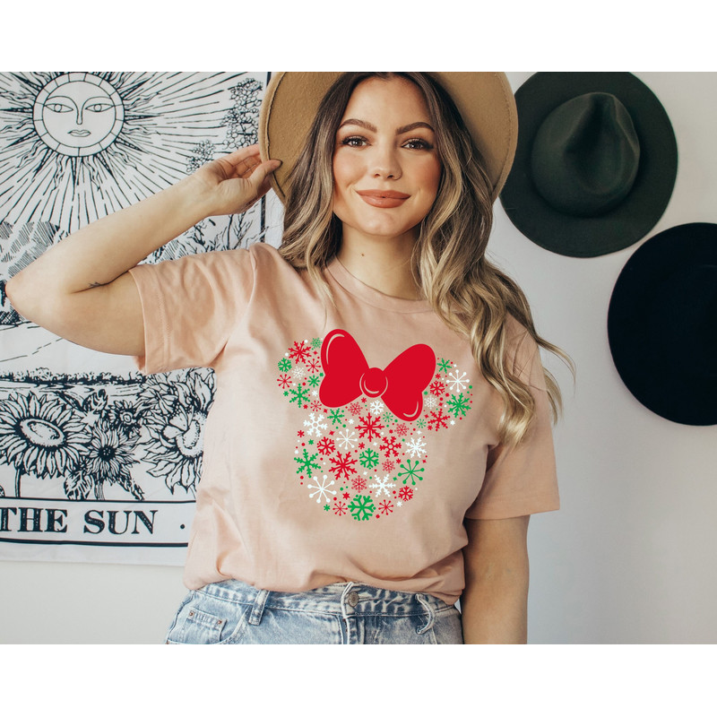 Christmas Minnie Snowflake Shirt, Minnie Mouse Christmas Tee, Personalized Disney Christmas Shirt, Christmas Minnie Family Tee.jpg