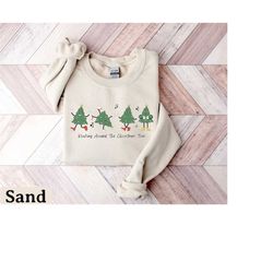 christmas tree sweatshirt, rockin around the christmas tree shirt, holiday sweater, merry christmas shirt, womens christ