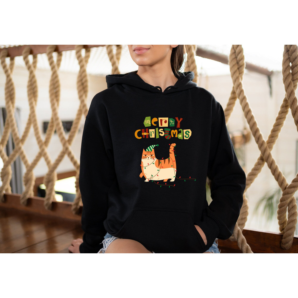 Christmas Cat Sweatshirt for Women, Xmas Cat Sweater, Cat Christmas Sweater for Cat Lover Gift, Meowy Christmas, Cozy Holiday Sweatshirt.jpg