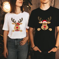 couples christmas sweaters-shirt-hoodie, funny matching reindeer sweatshirt, matching deer couple, christmas holiday, co
