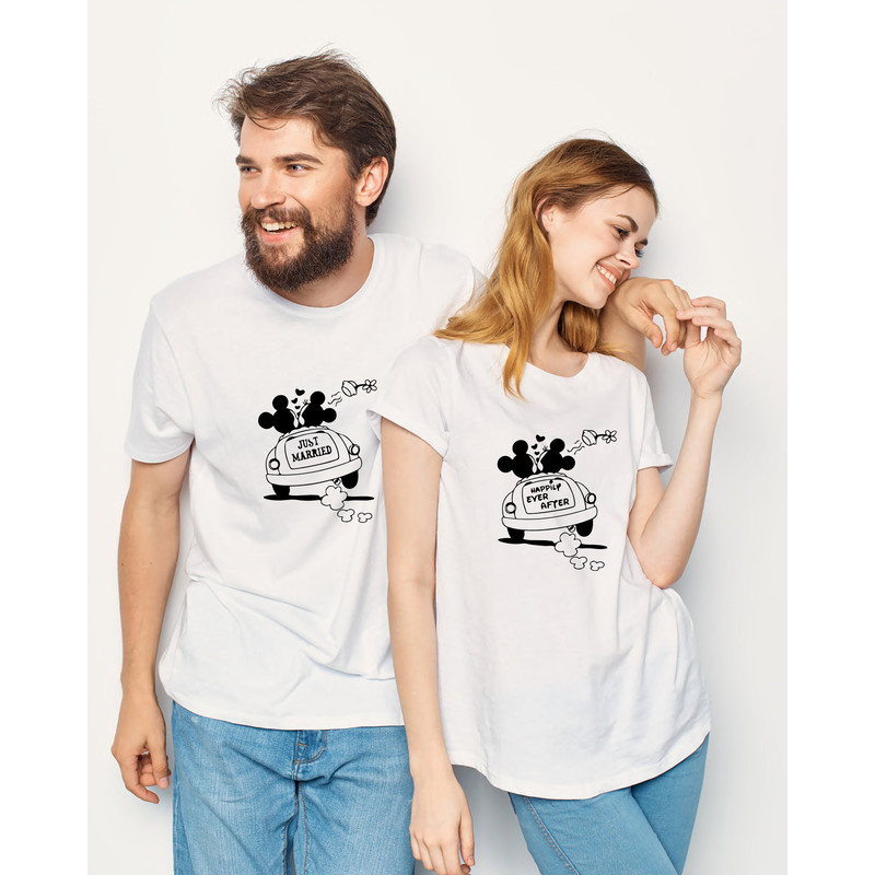 Just Married Disney Shirt, Disney Couple Shirt, Disneyland Wedding Gift, Bride and Groom Shirts, Honeymoon Disney Shirt, Disney Family Shirt.jpg