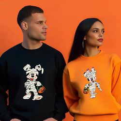 matching halloween mickey and minnie disney couple shirt-hoodies, disneyland shirts, couple swaetshirt, matching couples