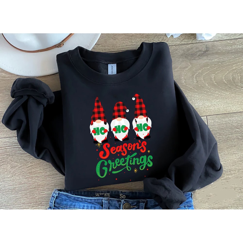 Season's Greetings Gnomes Sweatshirt, Christmas Season Sweatshirt, Merry Christmas Sweatshirt, Christmas Sweatshirt, Cute Winter Sweatshirt.jpg