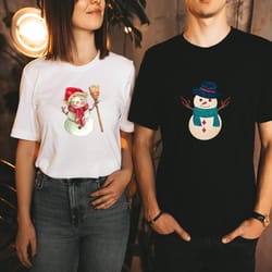 snowman christmas shirts for couple - couples christmas shirts matching - mr. and mrs. christmas - xmas shirts for him a