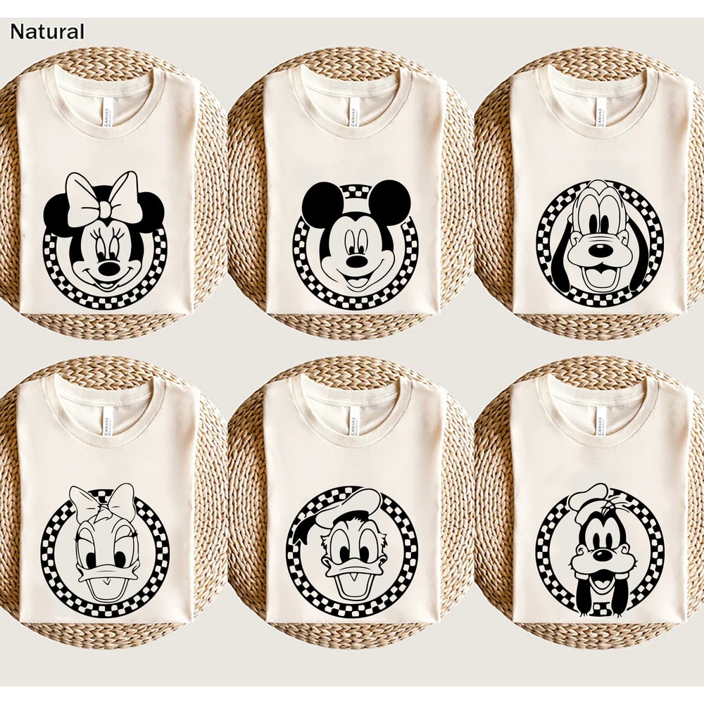 Vintage Disney Mickey And Friends Characters Custom Shirts, Mickey Minnie Goofy Donald Daisy Disneyland Family Vacation Gift Unisex T-Shirts.jpg