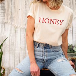 honey vintage aesthetic tee, feminine t-shirt, parisian chic style, women's essentials, gift for her, honey sweatshirt,