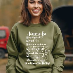 me and karma vibe like that sweatshirt, karma hoodie, swiftie gift for her, karma, swiftie merch, midnights merch, everm