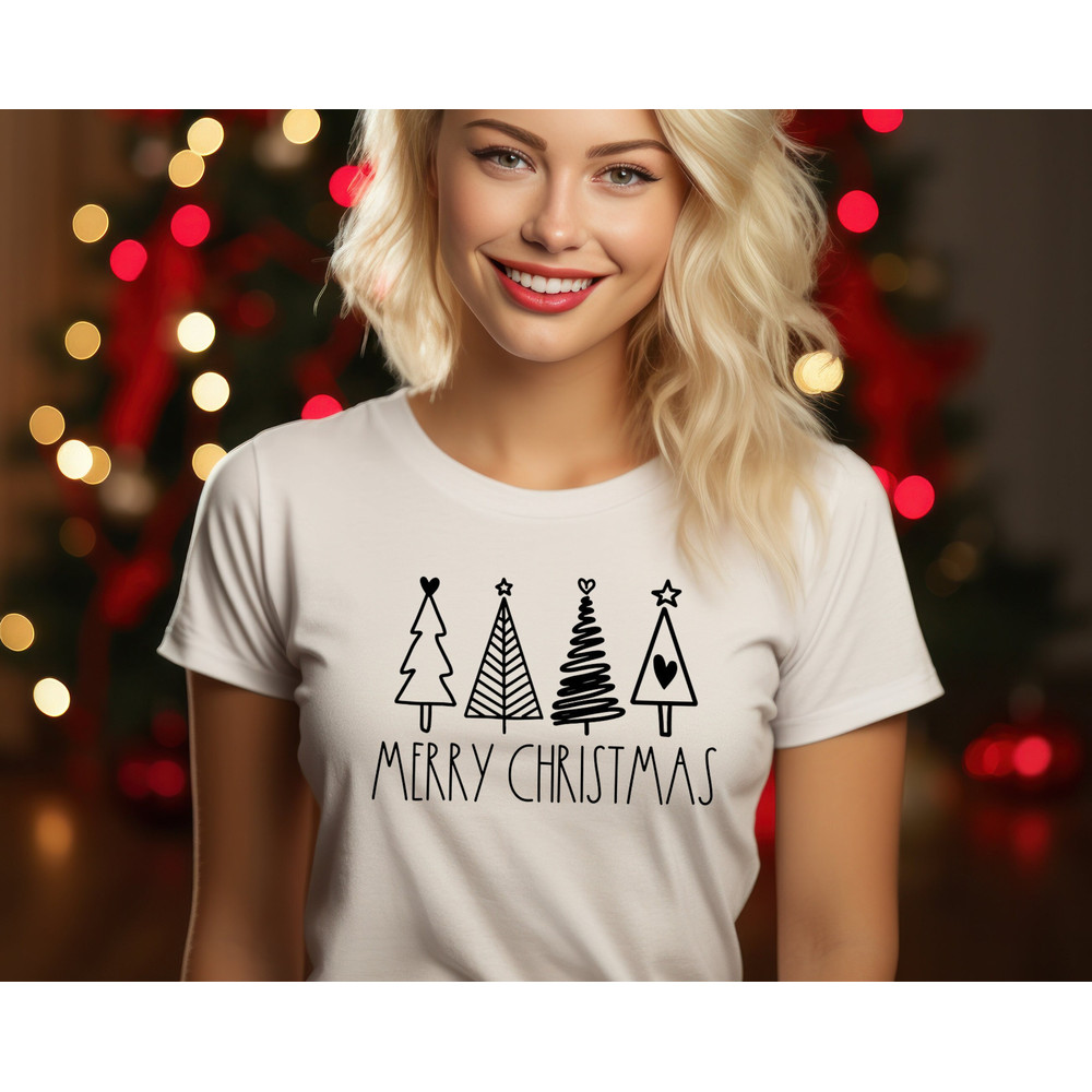 Merry Christmas Tee, Merry Christmas Shirt, Womens Christmas T-Shirt, Christmas Tree Shirt, Womens Christmas T-Shirt.jpg