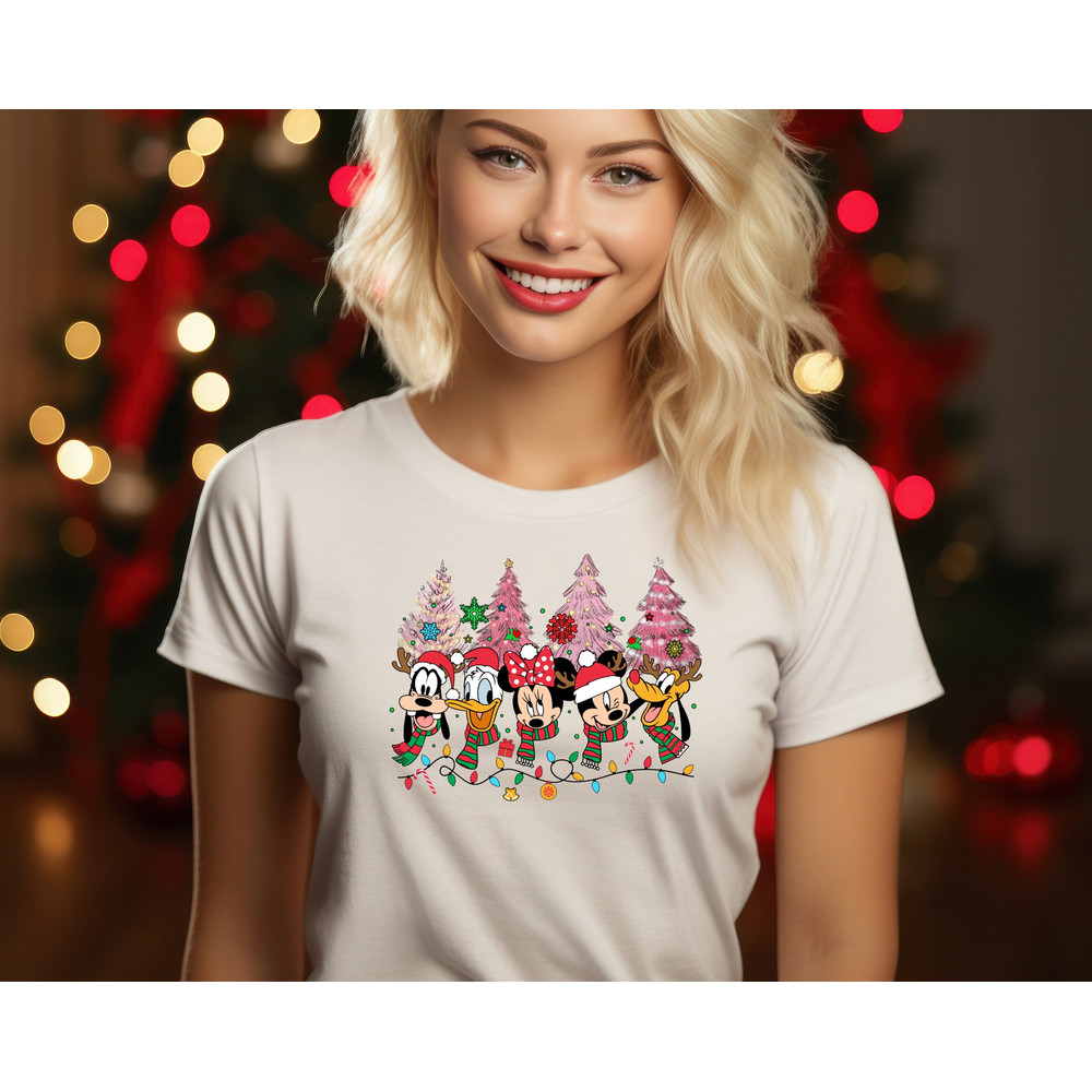 Mickey & Friends Disney Christmas Shirt, Pink Christmas Tree Shirt, Mickey's Very Merry Christmas Shirt, WDW Disneyland Trip.jpg