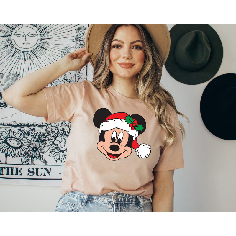 Mickey Santa Hat Shirt, Mickey Minnie Head Christmas Shirt, Mickey Head Santa Hat Shirt, Christmas Disney Couple To.jpg