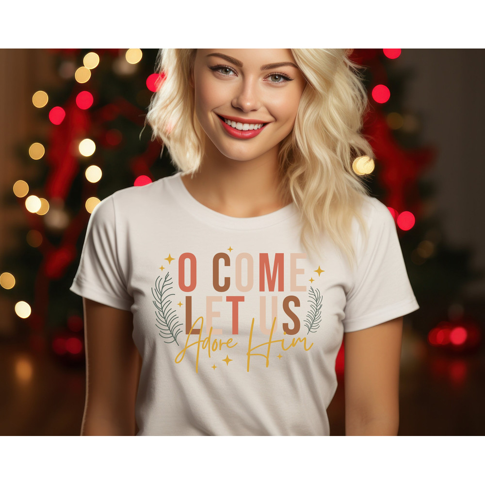 O Come Let Us Adore Him Shirt, Religious Christmas Gifts, Christmas New Year Shirt, Adore Her Shirt, Jesus Tee.jpg