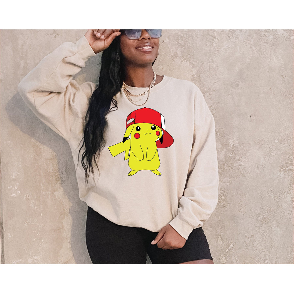 Pikachu Sweatshirt Pokemon Sweatshirt Anime Sweatshirt Anime Clothing Gift For Her Cute Gift For Kids Pika Pika T-Shirt Adorable Pikachu.jpg