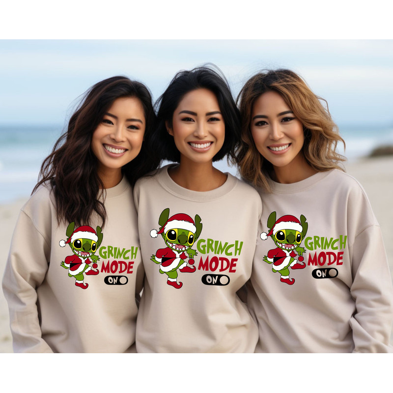 Stitch Grinch Mode On Christmas Sweatshirt, Santa Hat Sweatshirt,Christmas Party Sweatshirts,Gift For Christmas,Stitch Christmas Sweatshirts.jpg