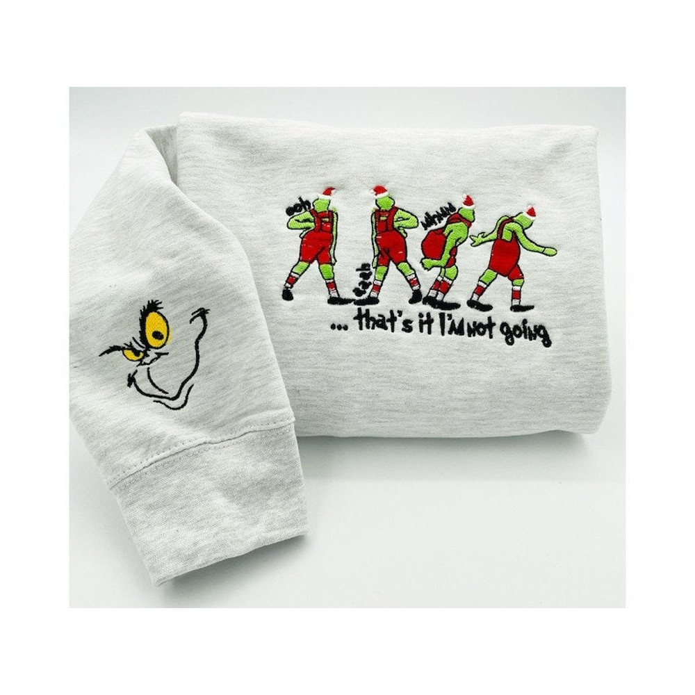 Christmas Sweatshirt, Whoville Embroidered Sweatshirt, Christmas Embroidery Sweatshirt, Christmas Crewneck, Sleeve face grinch.jpg
