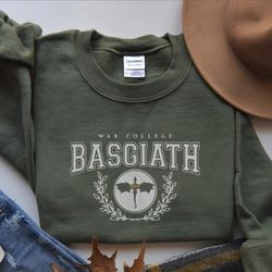 embroidered basgiath war college sweatshirt, fourth wing shirt, dragon rider, rebecca yorros, fourth wing, violet sorren