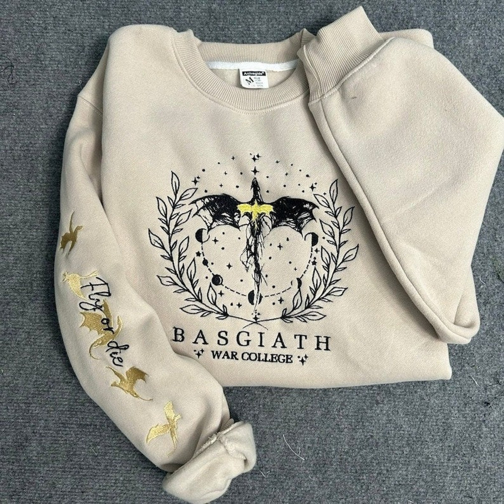 Fourth Wing Embroidered Sweatshirt, Custom Basgiath War College, Dragon Rider,Violet Sorrengail,Xaden Riorson,Riders Quadrant,Fantasy Reader.jpg