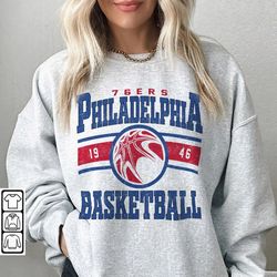 philadelphia basketball vintage sweatshirt, 76er crewneck retro shirt, gift for fan philadelphia basketball, 76er basket