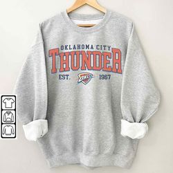 vintage 90s oklahoma city thunder shirt, crewneck thunder sweatshirt, hoodie retro for women and men basketball christma