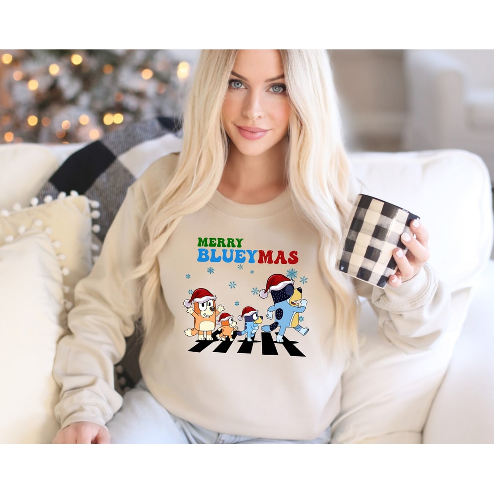 Bluey Family Christmas Sweatshirt, Christmas Bluey Sweatshirt, Bluey Sweatshirt Adult, Bluey Sweatshirt Kids, Bluey Party, Bluey Theme.jpg