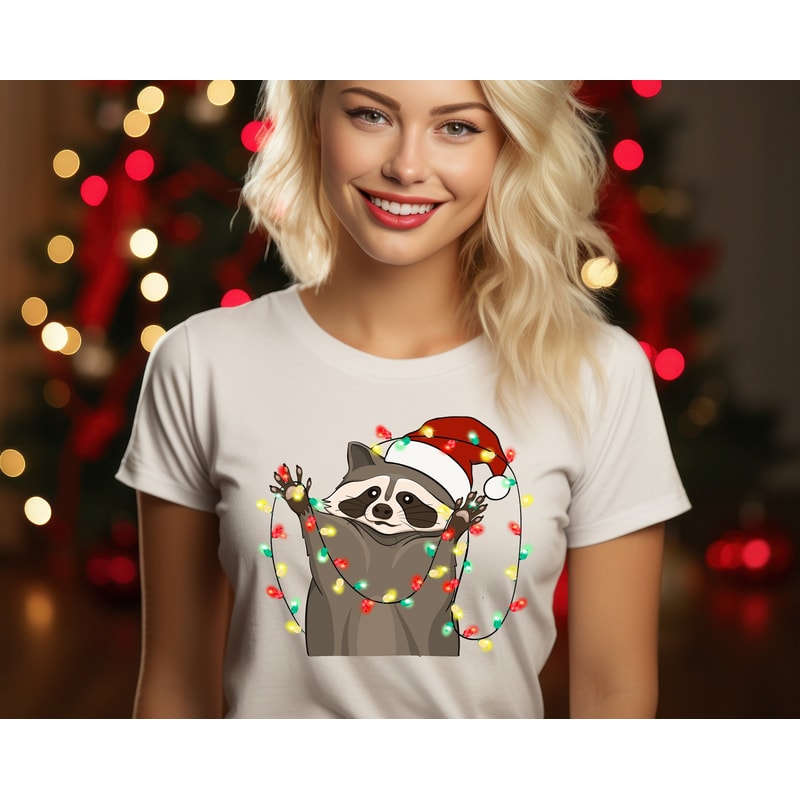 Christmas Raccoon tee, Raccoon Lover Tee, Raccoon Shirt, Kids Animal Shirt, Christmas Shirt , Merry Christmas Tee.jpg