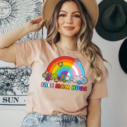 free mom hugs t-shirt, proud mom apparel, lgbtq support shirt, love wins clothing, proud mom tee, free hugs lgbt shirt