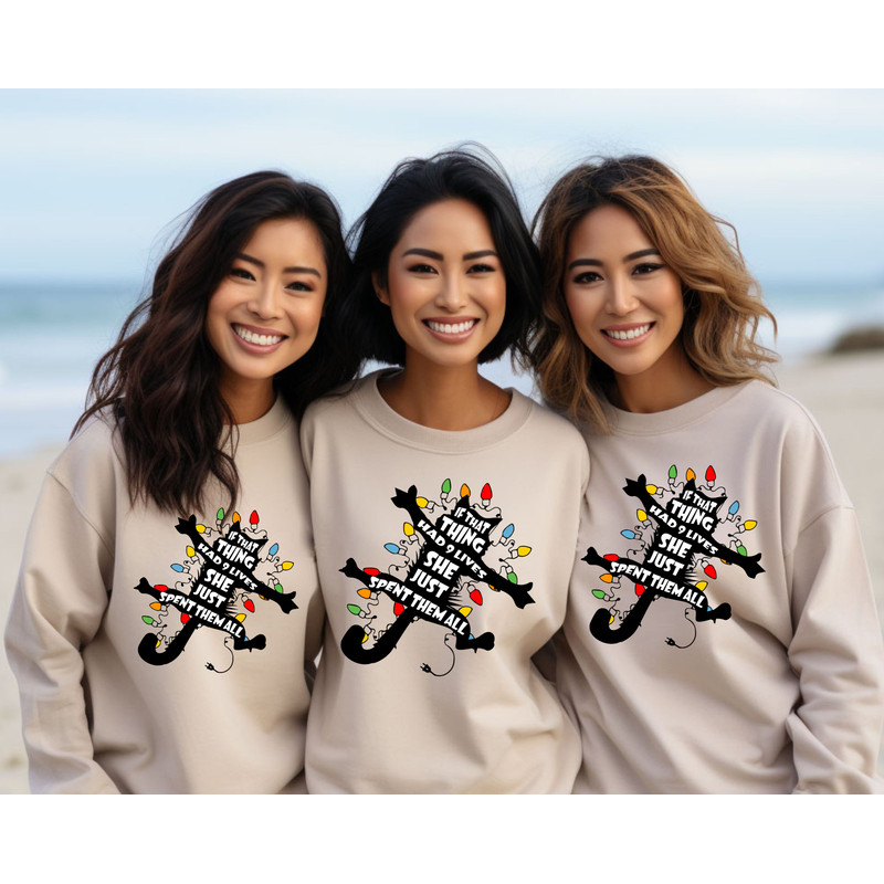 Griswold Cat Wrapped in Christmas Lights, Christmas Sweatshirt, Funny Christmas Vacation Sweatshirt, Holiday Sweatshirt, Christmas Cat.jpg