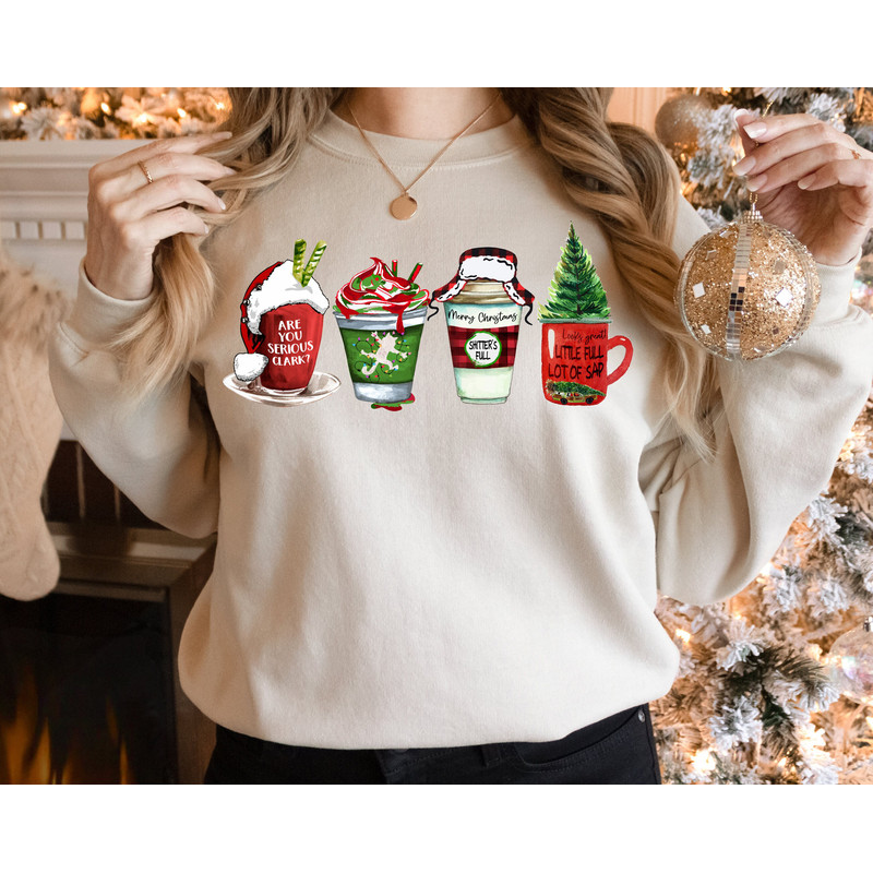 Griswold Family Sweatshirt, Christmas Coffee Sweatshirt, You Serious Clark, Retro Christmas Coffee Sweatshirt, Funny Christmas Shirt.jpg