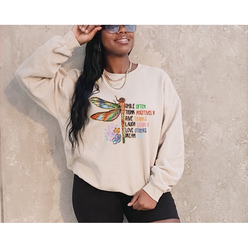 Inspirational Dragonfly Sweatshirt,Aesthetic Clothes,Motivational Tee,Insect Shirt,Womens Clothing,Nature Lover,Cottagecore Hoodie.jpg