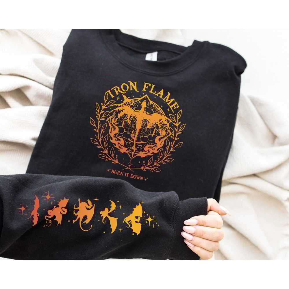 Iron Flame Sweatshirt, Fourth Wing Sweatshirt, Rebecca Yarros Hoodie, Dragon Rider Sweatshirt, Violt Sorrengail, Basgiath War College Hoodie.jpg