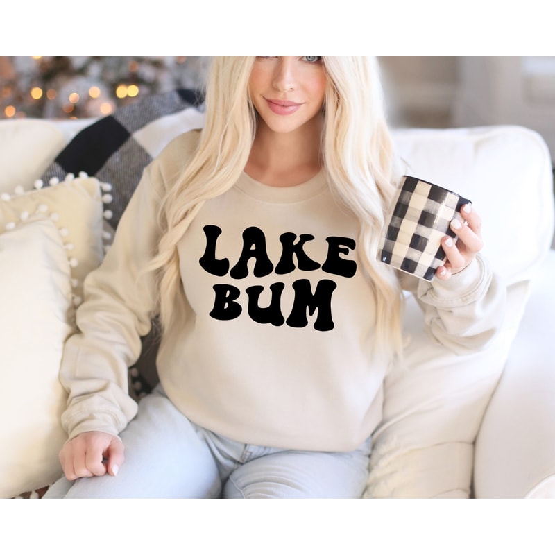 Lake Bum Sweatshirt for Women Lake Tees Lake Life TShirt Comfort Colors Girls Lake Trip Hoodie Summer Vacation Clothing Lake Day Vibes Tee.jpg