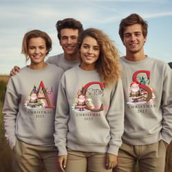 monogrammed family christmas sweatshirt, personalized christmas family sweatshirt, christmas gift, custom christmas swea