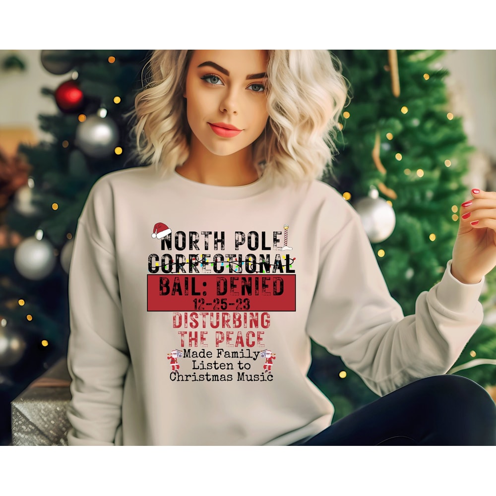 North Pole Christmas Matching Family Sweatshirt,Custom North Pole Correctional Christmas Sweatshirt,Funny Group Christmas Sweatshirt.jpg