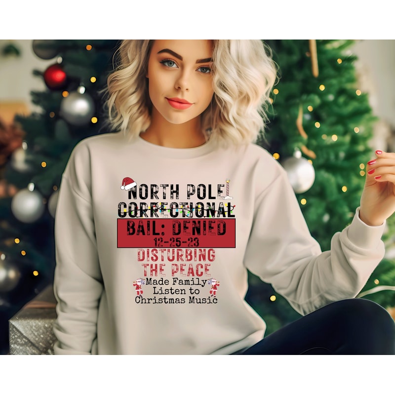 North Pole Christmas Matching Family Sweatshirt,Custom North Pole Correctional Christmas Sweatshirt,Funny Group Christmas Sweatshirt.jpg