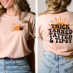 retro thick tanned tatted and tanned shirt, comfort color oversized tshirt, beach shirt, lounge comfort shirt, lake shir