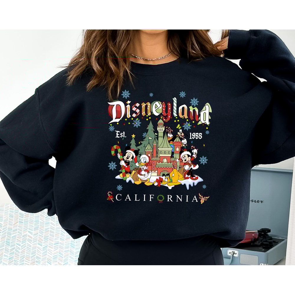 Vintage Disneyland Christmas Sweatshirt, Mickey and Friends Christmas Sweatshirt, Disneyland Sweatshirt, Christmas Family Shirt.jpg