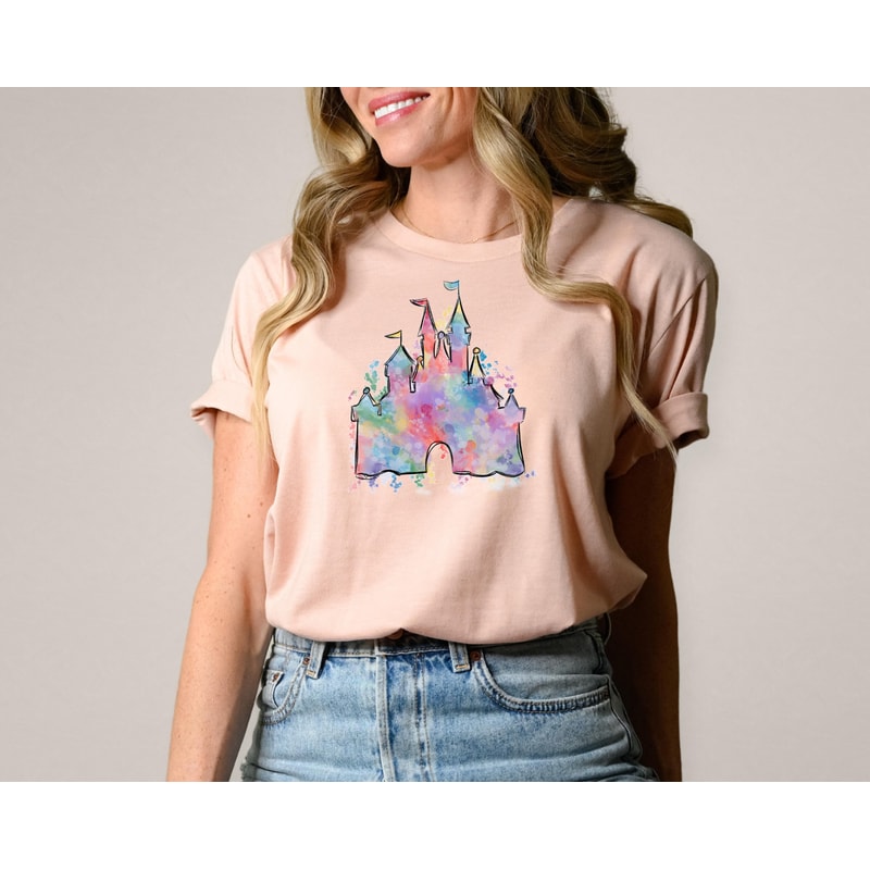 Watercolor castle Custom Shirt, Princess castle shirt, Vacation shirt, Magical Castle Shirt, Wizard castle Shirt, Orlando Shirt,Matching tee.jpg