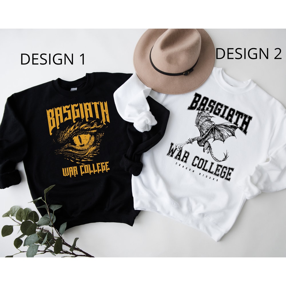 Basgiath War College Shirt, Fourth Wing Sweatshirt, Dragon Rider Violet Sorrengail Xaden Riorson Fantasy Book Dark Academia, Empyrean Series.jpg