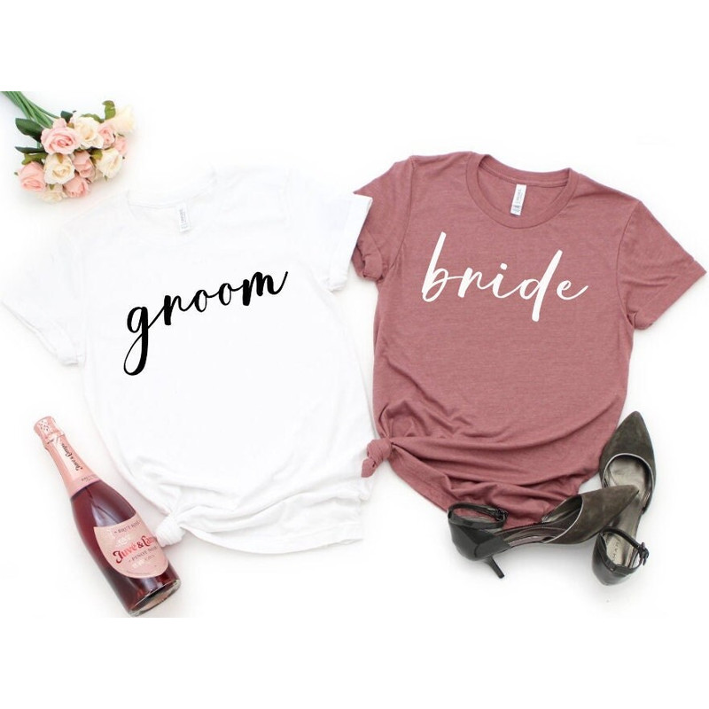 Bride and Groom Shirt, Matching Wedding Shirt, Bride Groom Shirt Set, Just Married Tshirt, Honeymoon T-Shirt, Mr. Mrs. Shirt, Newly Married.jpg
