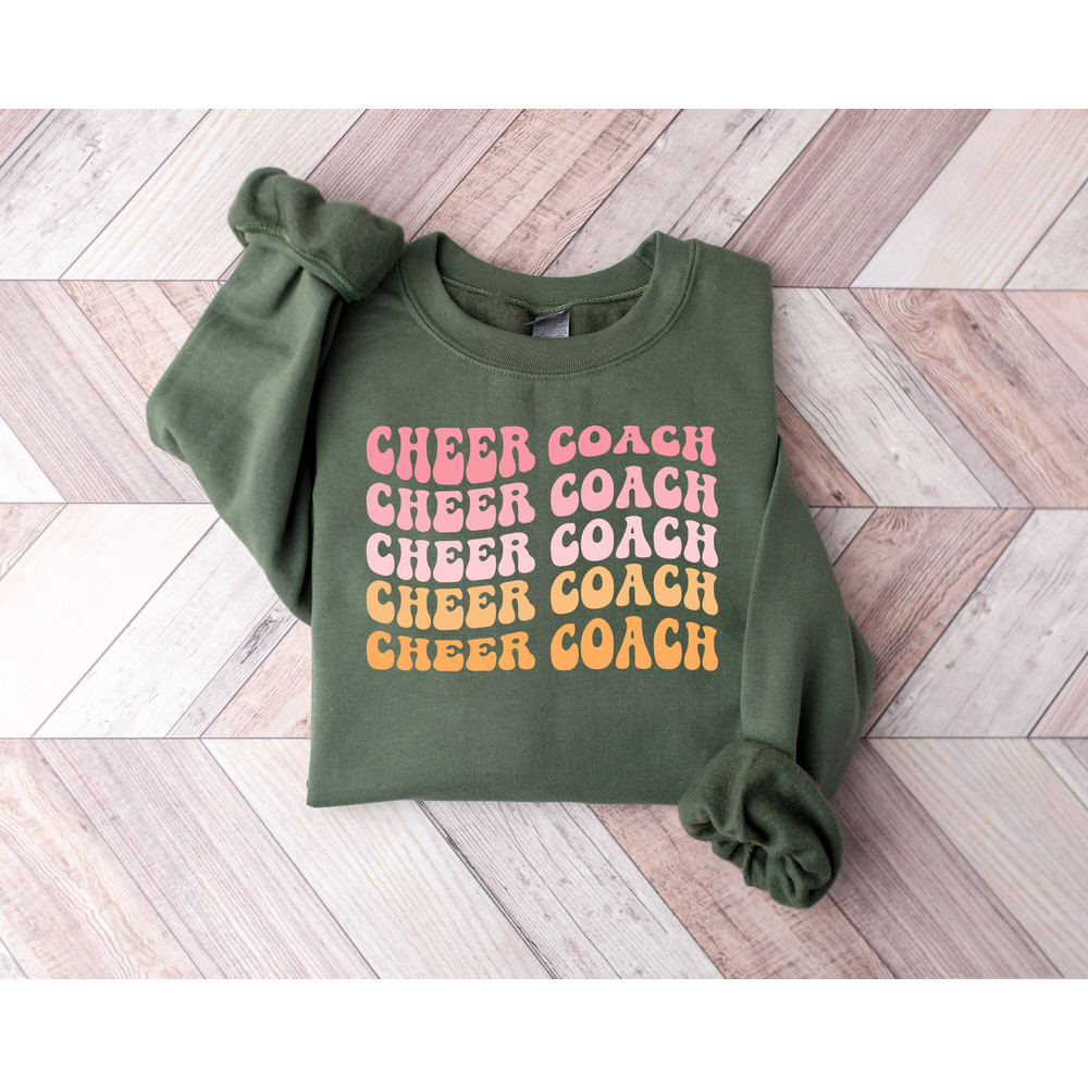 Cheer Coach Sweatshirt, Cheer Coach Shirt, Cheerleading Coach T Shirt, Cheer Coach Gift, Colorful Cheer Squad Shirts, Cheer Camp Matching.jpg