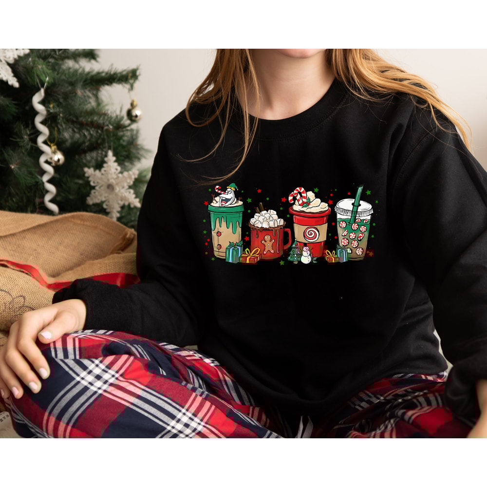 Christmas Coffee Tshirt Coffee Lover Gift Worker Winter Christmas Snowman Latte Gingerbread Christmas Coffee Shirt, women Holiday Xmas Tee.jpg