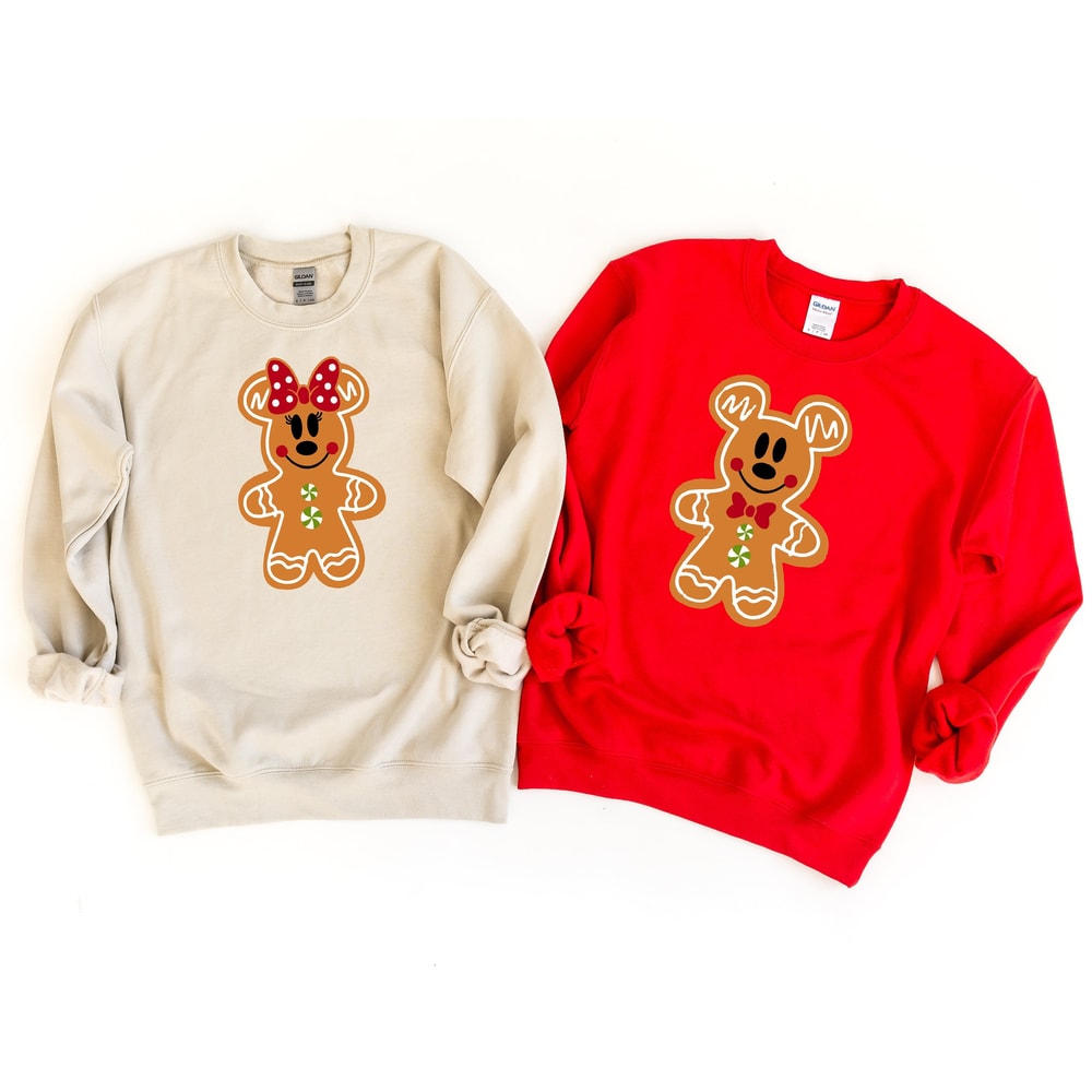 Christmas Gingerbread Cookies Shirt, Mickey Minnie Shirt, Matching Couple Gingerbread Shirt, Gingerbread Man, Gingerbread woman, Disney Xmas.jpg