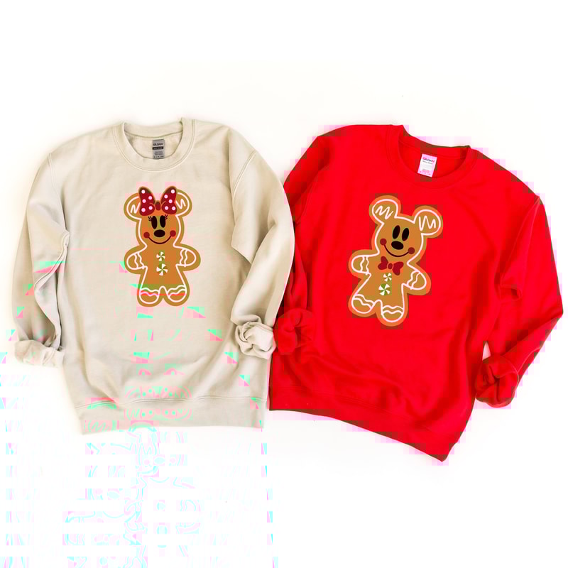 Christmas Gingerbread Cookies Shirt, Mickey Minnie Shirt, Matching Couple Gingerbread Shirt, Gingerbread Man, Gingerbread woman, Disney Xmas.jpg
