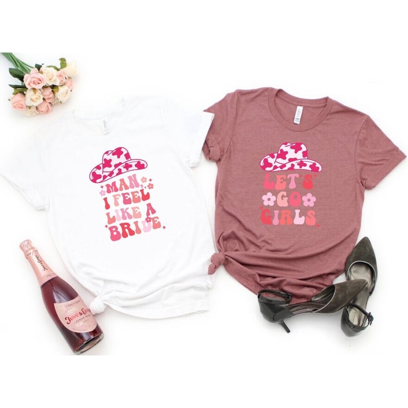 Cowgirl Bachelorette Shirt, Lets go girls Shirt, Bride Tribe T-Shirt, Bridal Party Shirt, Disco Bachelorette, Retro Bride Shirt, Howdy Yall.jpg
